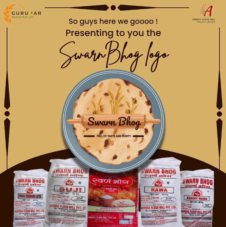 Swarn Bhog launch artwork for Ahinsa Flour Mill